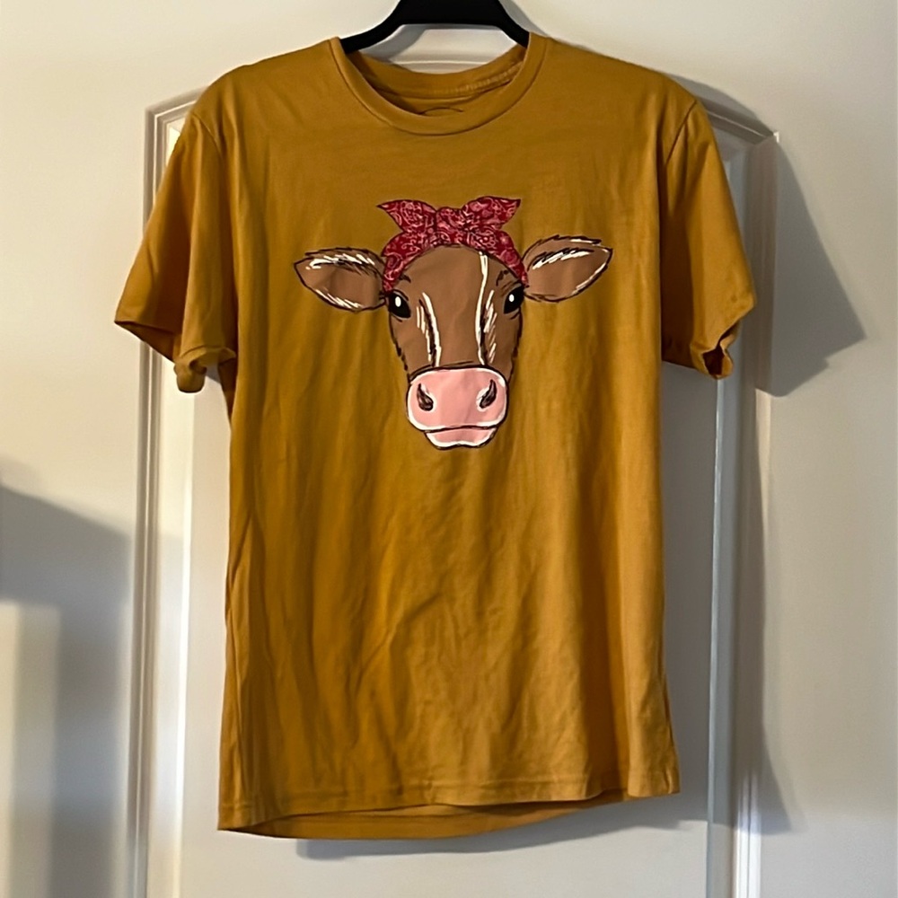 Jane Marie Betsy Cow Printed Tee NWOT Size Small